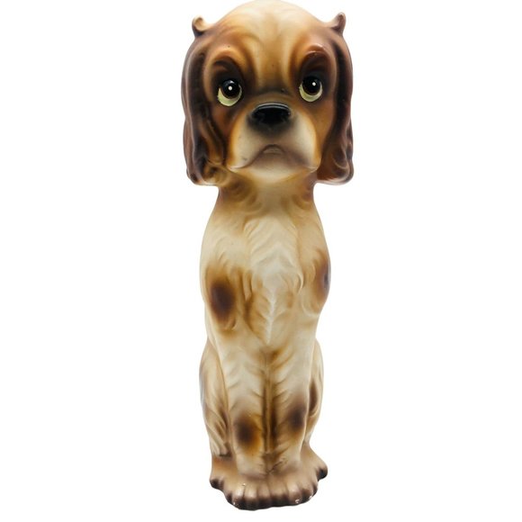 Vintage 50s 60s Wales Ceramic Spaniel Dog Big Eyes MCM Made in Japan 9 Inches - Picture 7 of 12